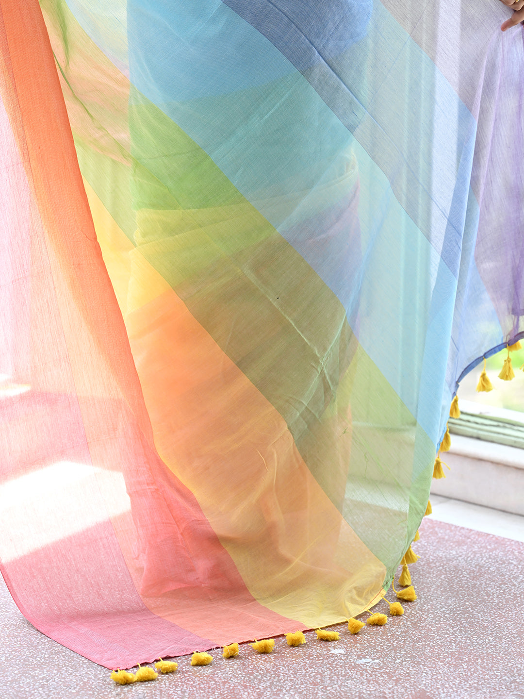 Prism Palate Mulmul Cotton Saree