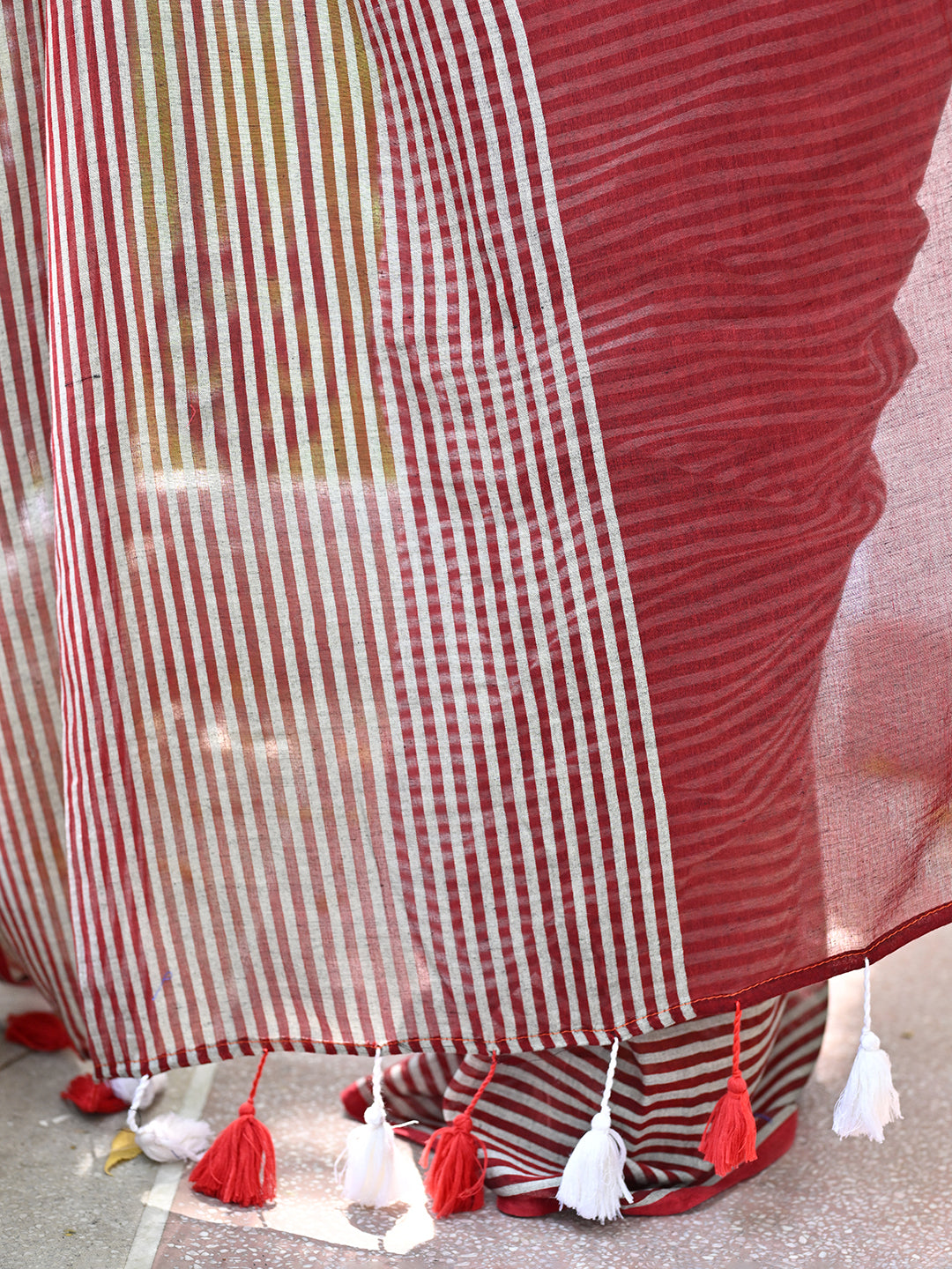 Brown Mulmul Cotton Saree