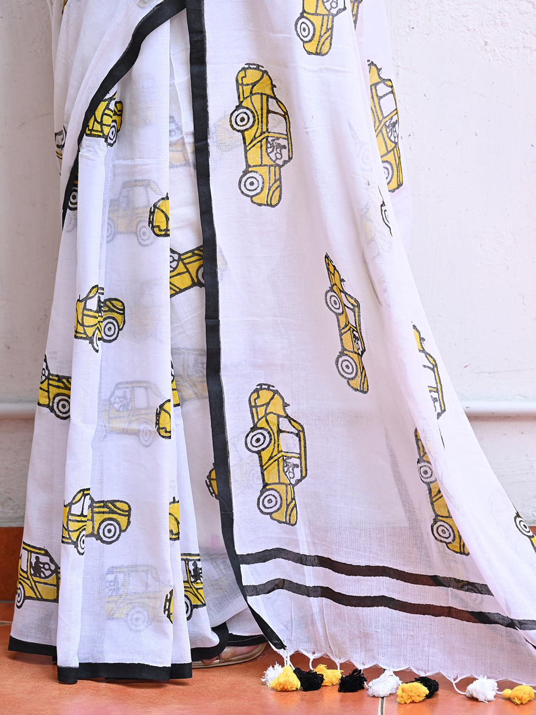 Yellow Taxi Mulmul Cotton Saree
