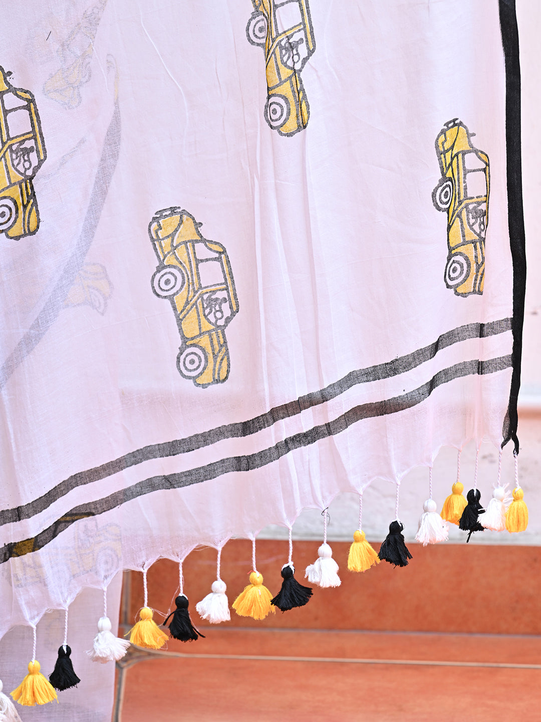 Yellow Taxi Mulmul Cotton Saree
