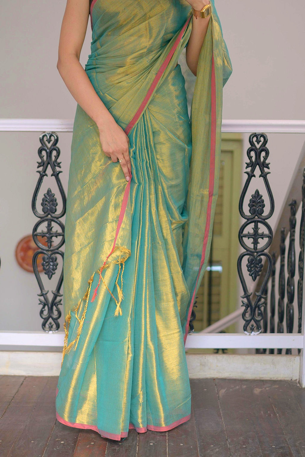 Green Tissue Saree