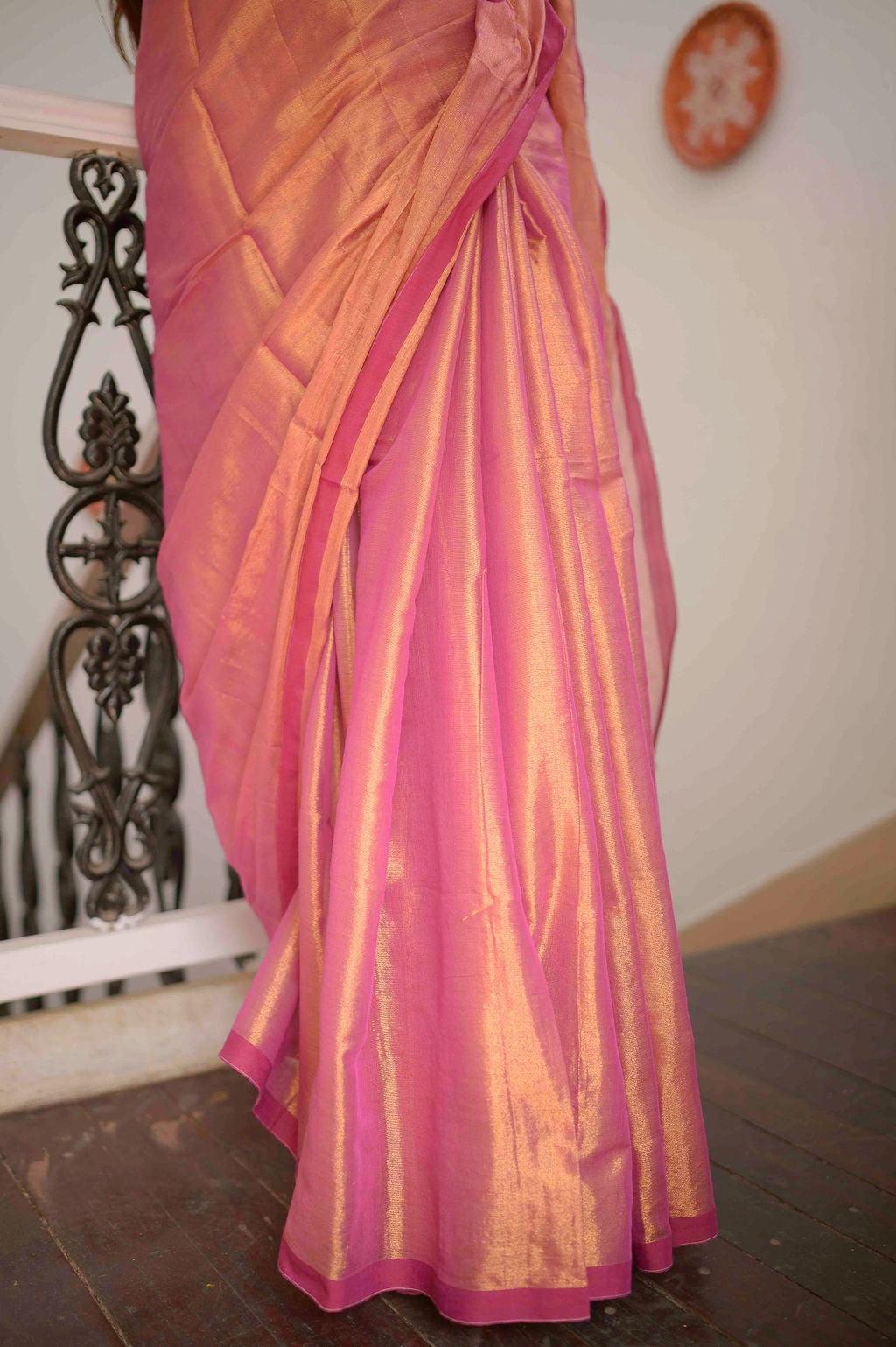 Pink Tissue Saree