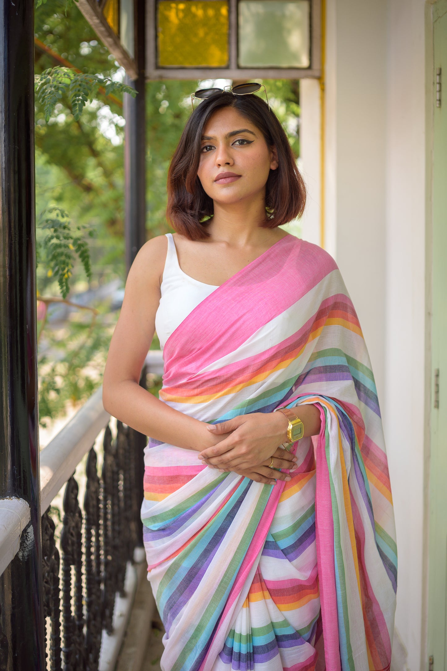 Rainbow Pure Cotton Saree
