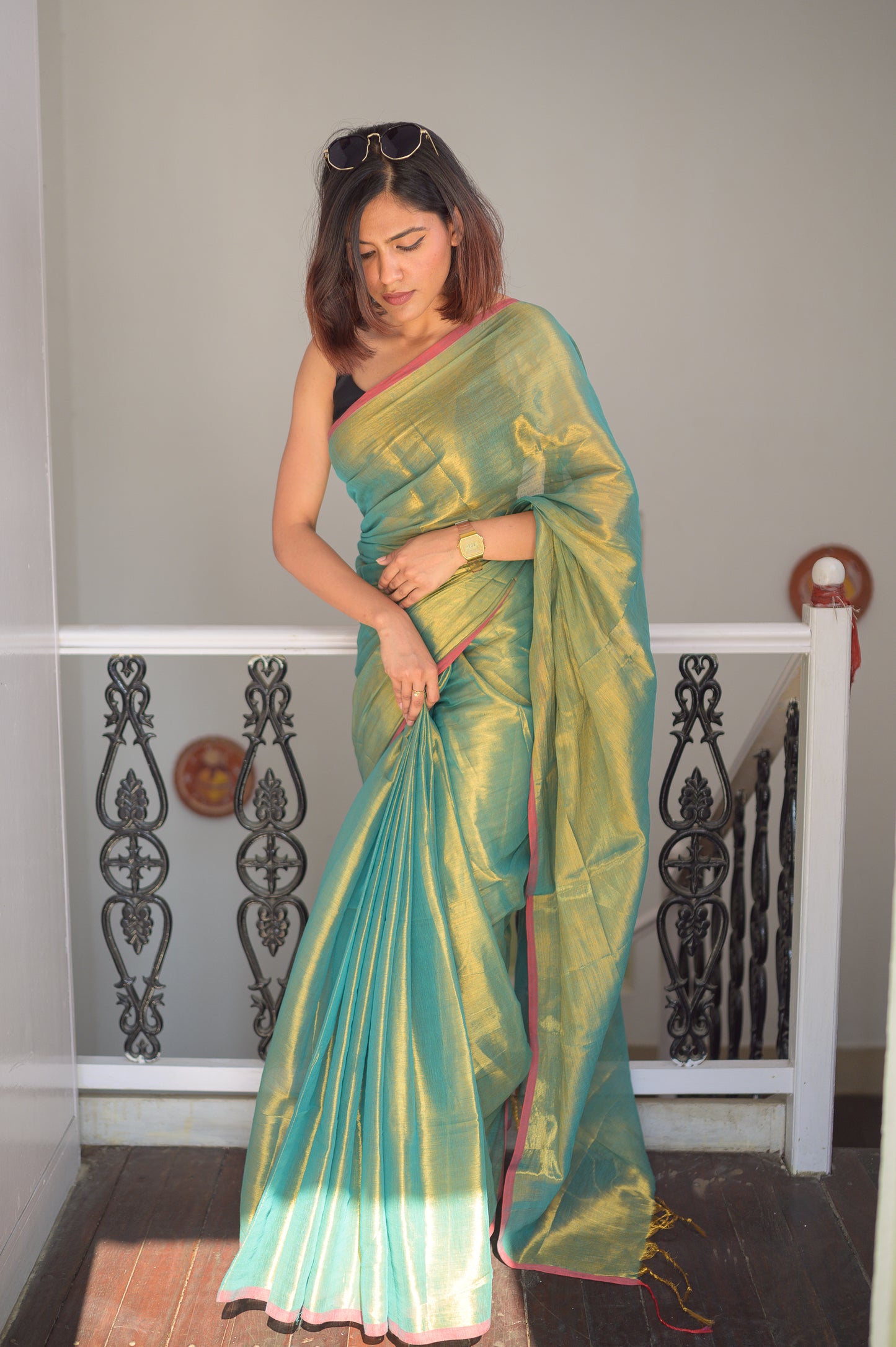 Green Tissue Saree