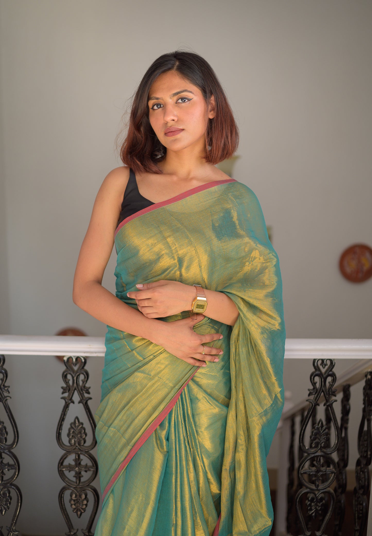 Green Tissue Saree