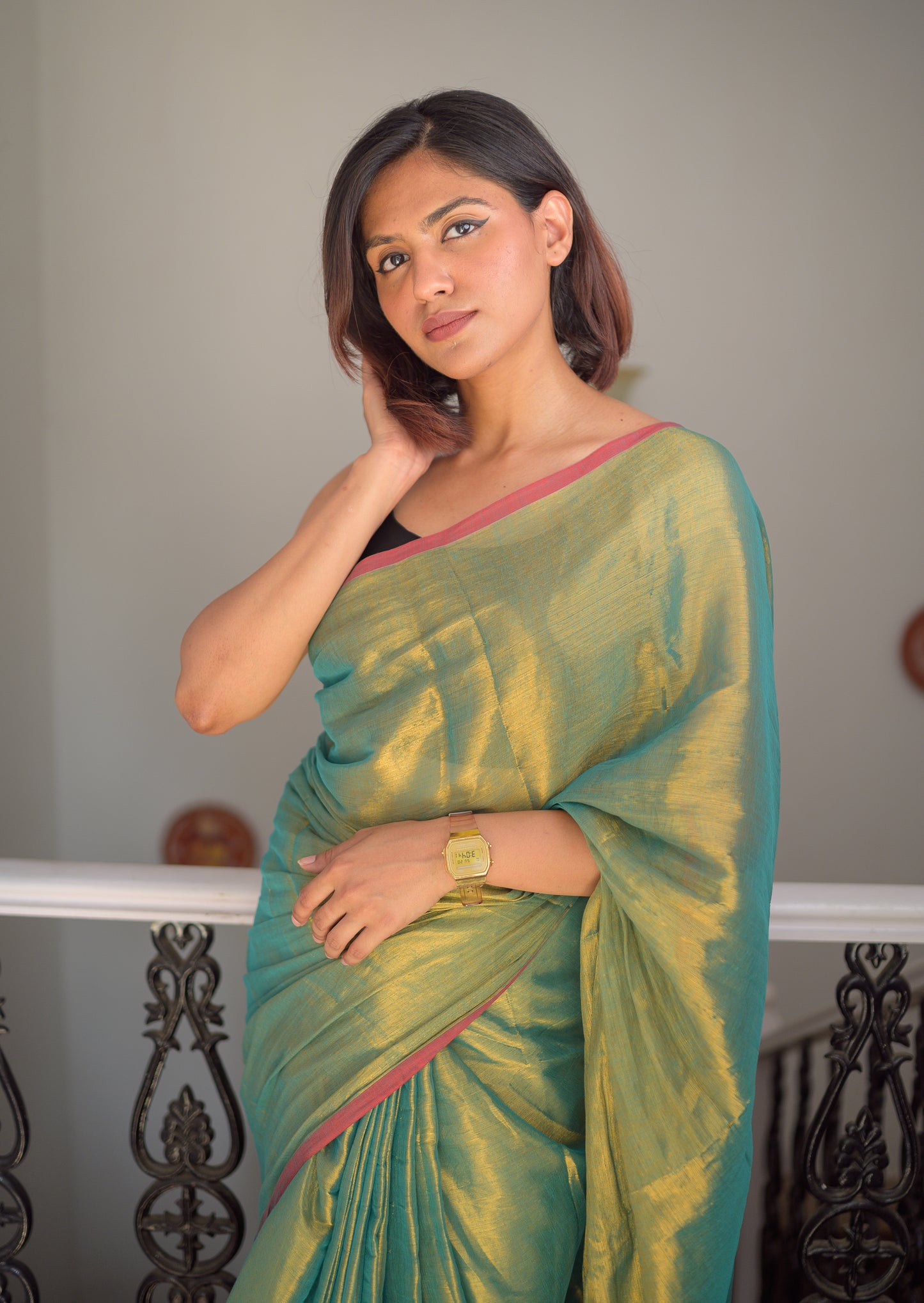 Green Tissue Saree