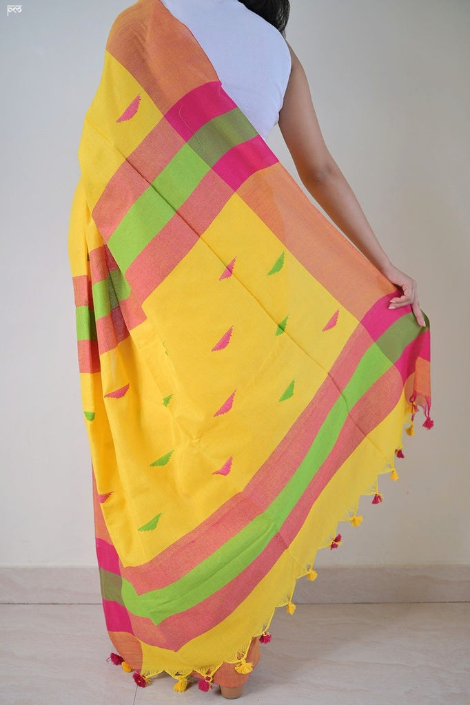 Yellow Cotton Saree