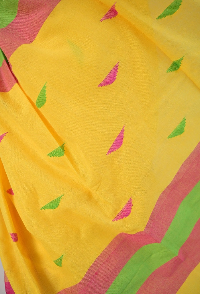 Yellow Cotton Saree