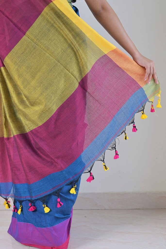 Blue Soft Cotton Saree