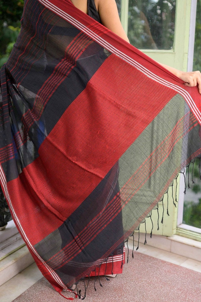 Classic Black Cotton Saree