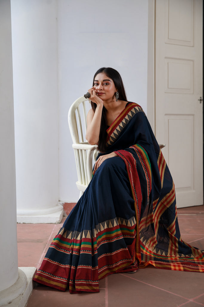 Blueberry Cotton Saree