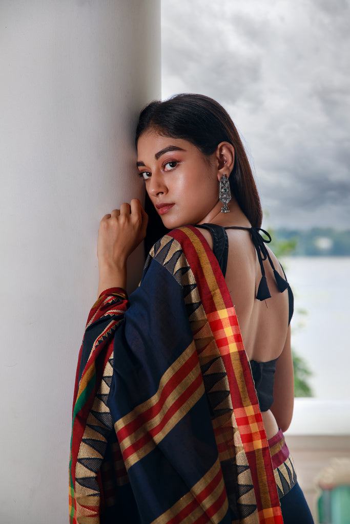 Blueberry Cotton Saree