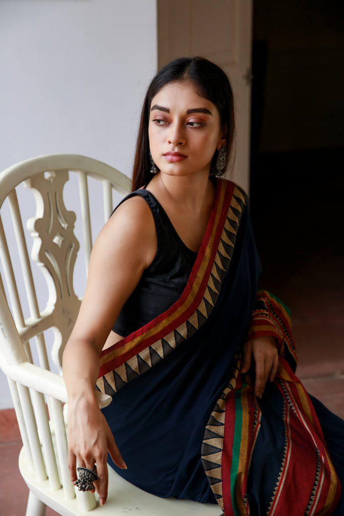 Blueberry Cotton Saree