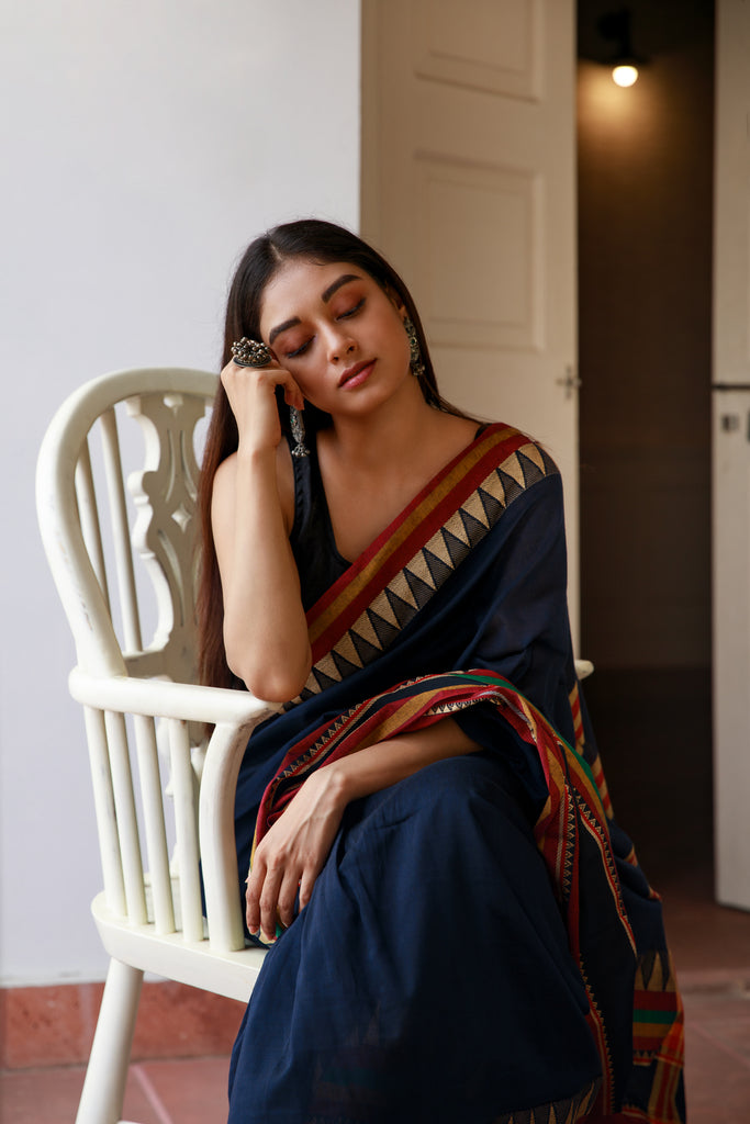 Blueberry Cotton Saree