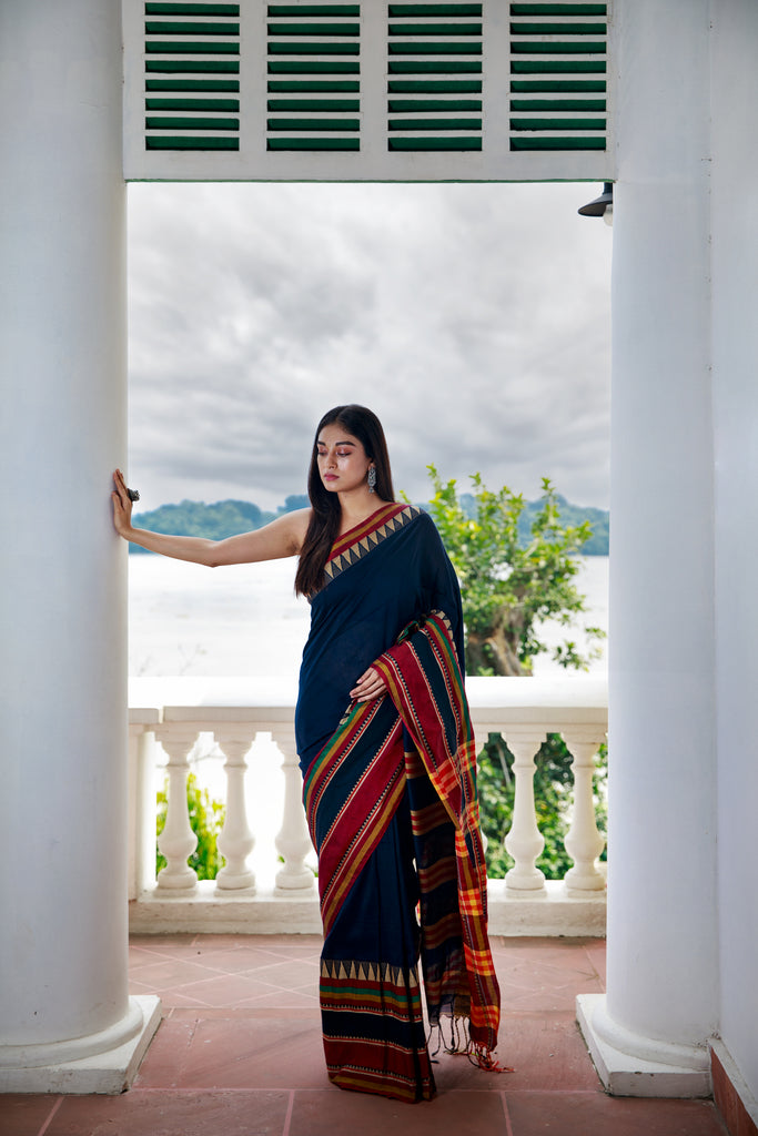 Blueberry Cotton Saree