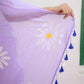 Lavender Handpainted Mulmul Cotton Saree