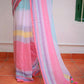 Multicolor Mulmul Cotton Saree