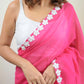 Flower Pink Cotton Saree