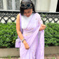 Lavender Sequined Mulmul Cotton Saree