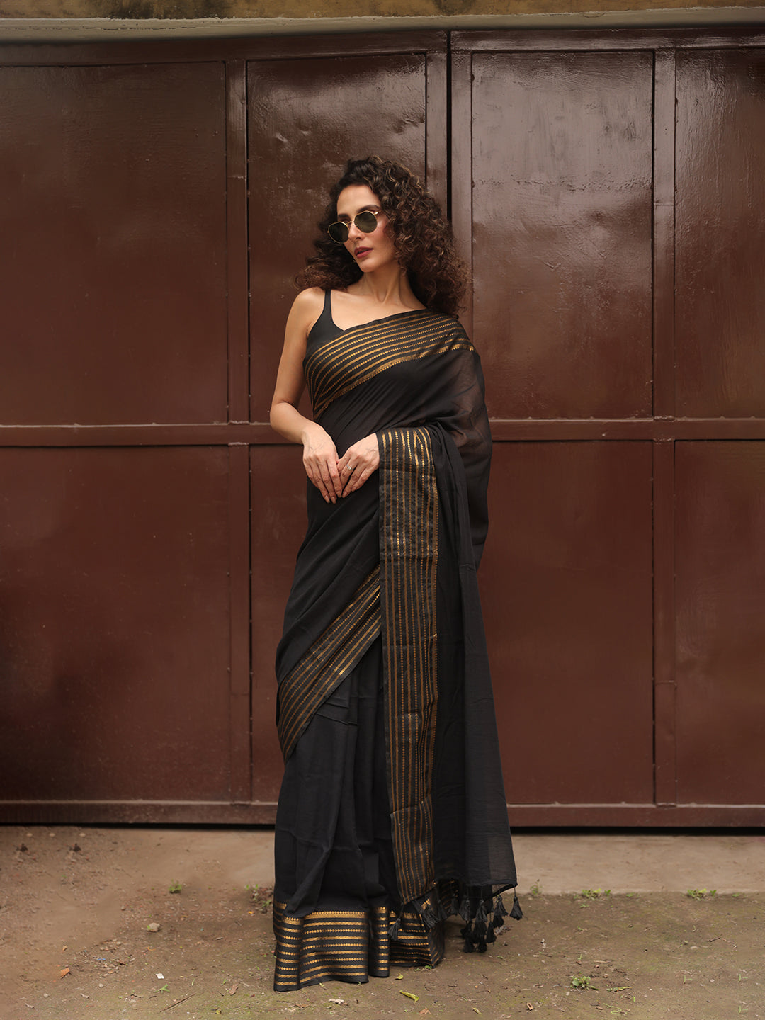 Classic Blacks Mulmul Cotton Saree
