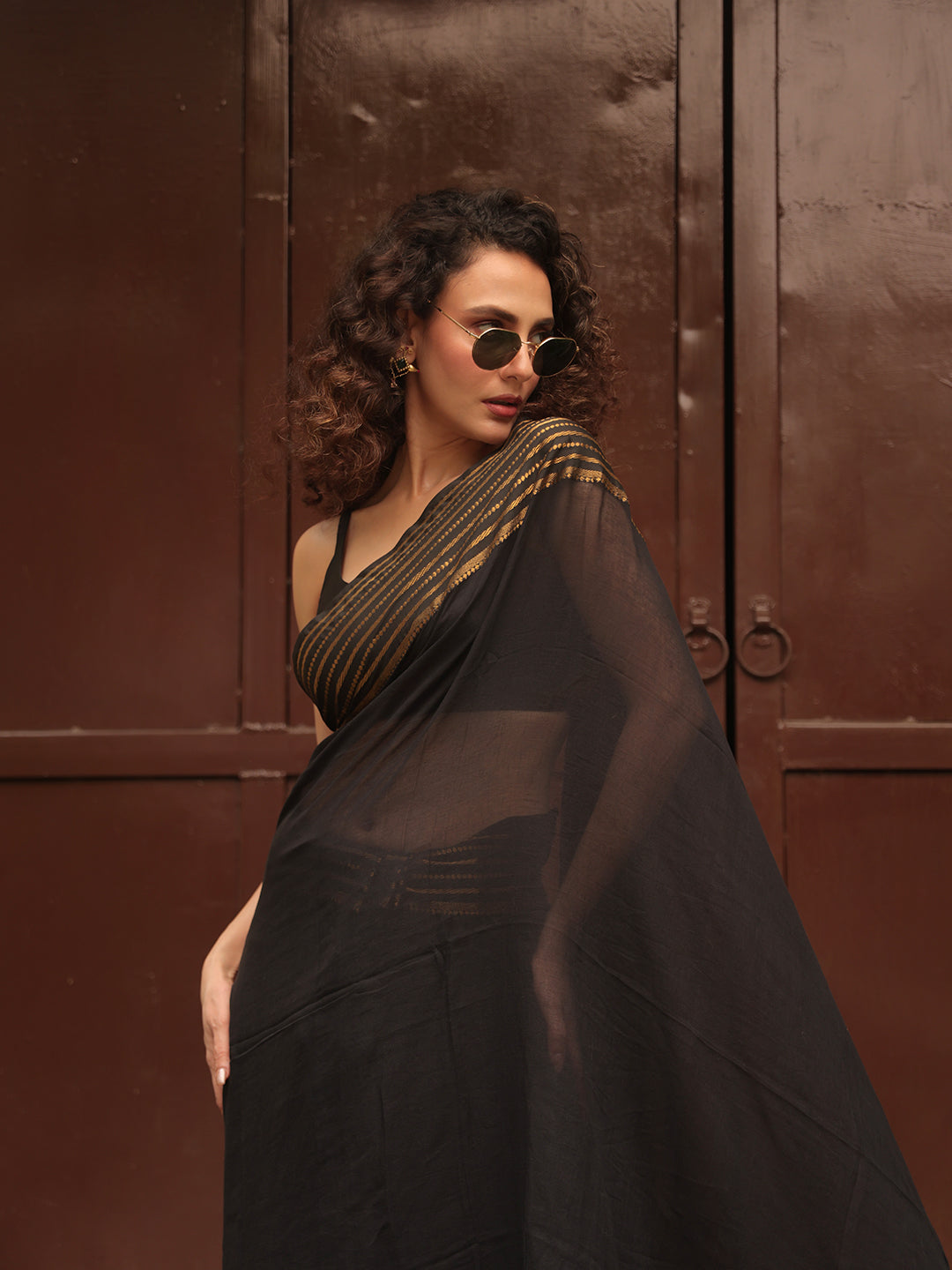 Classic Blacks Mulmul Cotton Saree