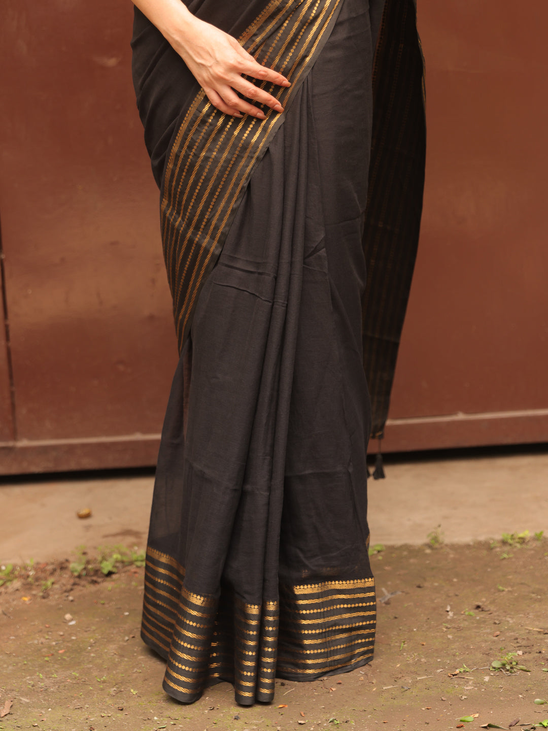 Classic Blacks Mulmul Cotton Saree