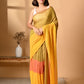 Yellow Mulmul Cotton Saree