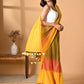 Yellow Mulmul Cotton Saree