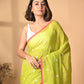 Green Pink Mulmul Cotton Saree