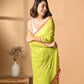 Green Pink Mulmul Cotton Saree