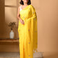 Yellow Rose Mulmul Cotton Saree