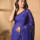 Purple Mulmul Cotton Saree