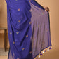 Purple Mulmul Cotton Saree