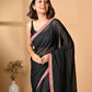 Black Zari  Mulmul Cotton Saree