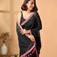 Black Zari  Mulmul Cotton Saree