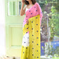 Azure Bloom Pink Mulmul Cotton Saree