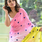 Azure Bloom Pink Mulmul Cotton Saree