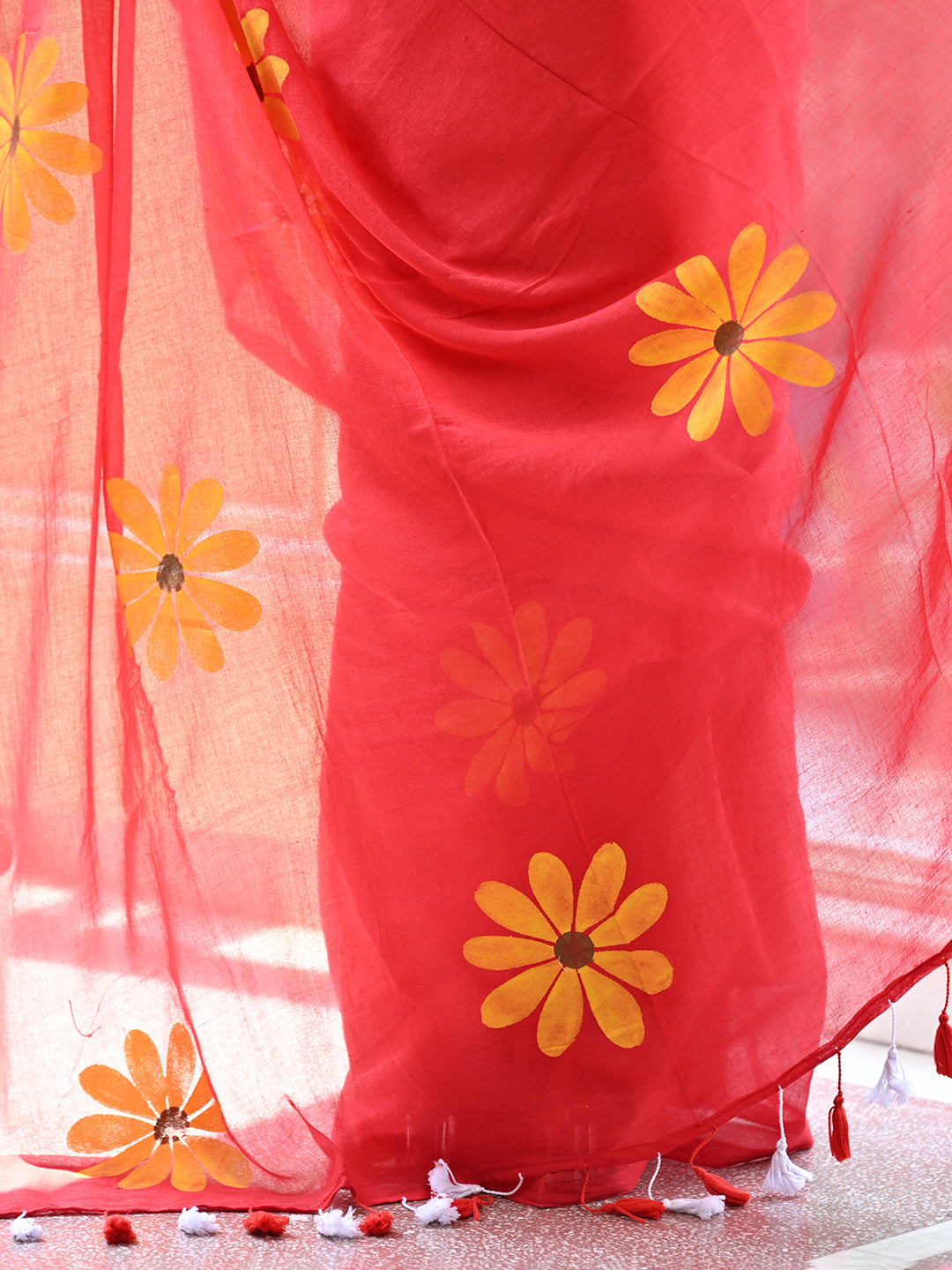 Sunflower Mulmul Cotton Saree