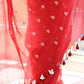 Red Mulmul Cotton Saree