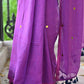Purple Sequined Mulmul Cotton Saree