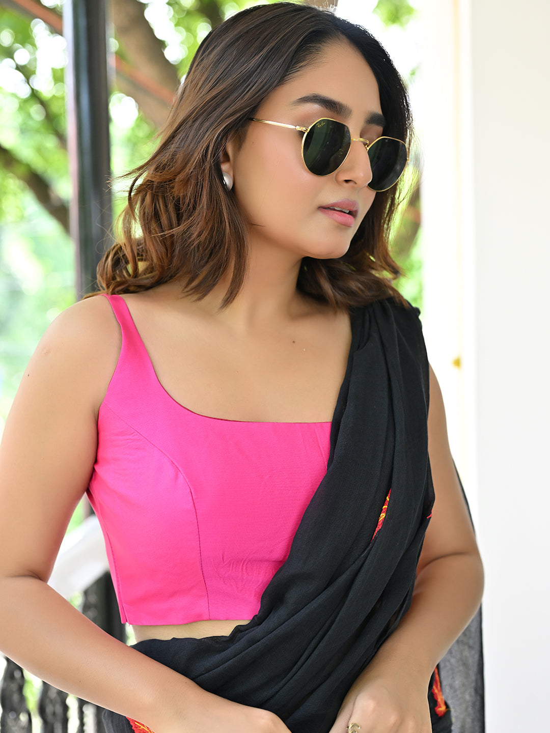 Pink Sleeveless Blouse