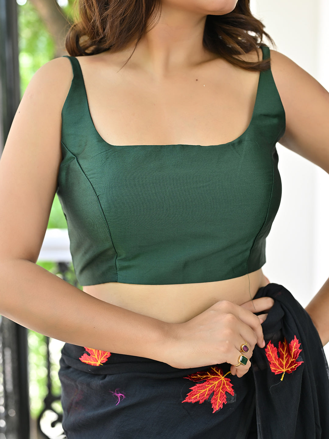 Green Sleeveless Blouse