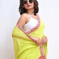 Green Mulmul Cotton Saree