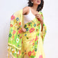 Yellow Hand Painted Mulmul Cotton Saree