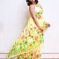 Yellow Hand Painted Mulmul Cotton Saree