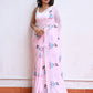 Pink Embroidery Mulmul Cotton Saree