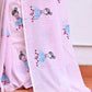 Pink Embroidery Mulmul Cotton Saree