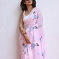 Pink Embroidery Mulmul Cotton Saree