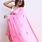 Pink Mulmul Cotton Saree