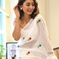 White Mulmul Cotton Saree